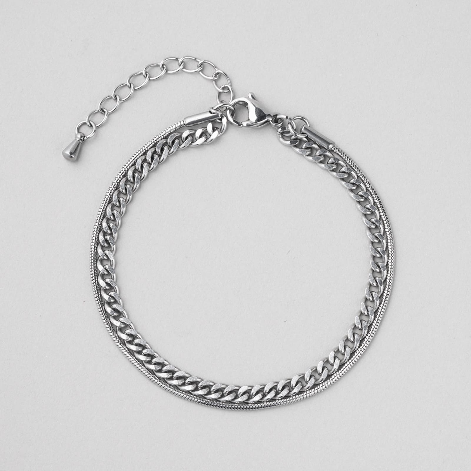 Surgical Curved Chain Two Lines Bracelet