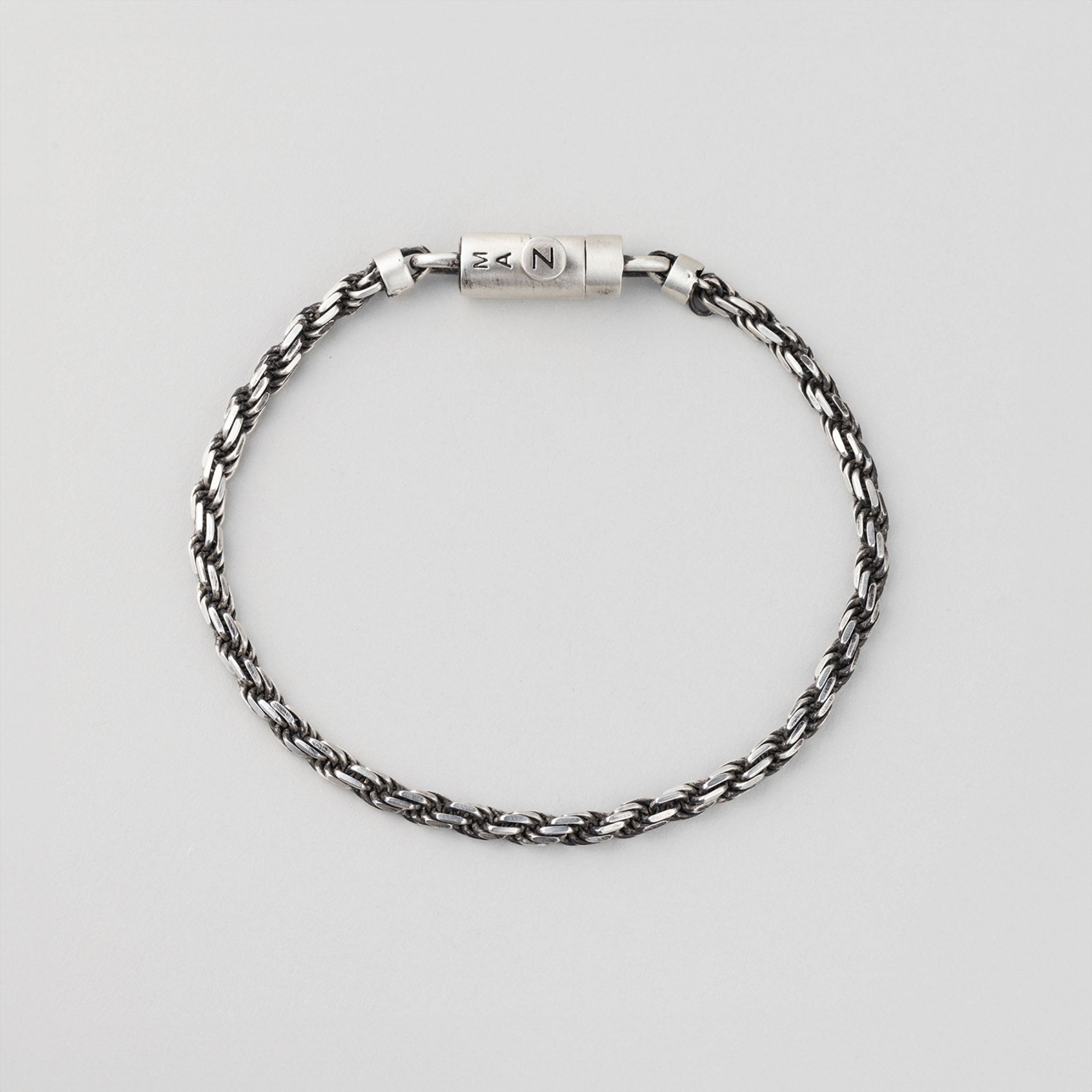 シルバー アンティーク マグネット ツイスト チェーン ブレスレット / SILVER ANTIQUE MAGNET TWIST CHAIN BRACELET