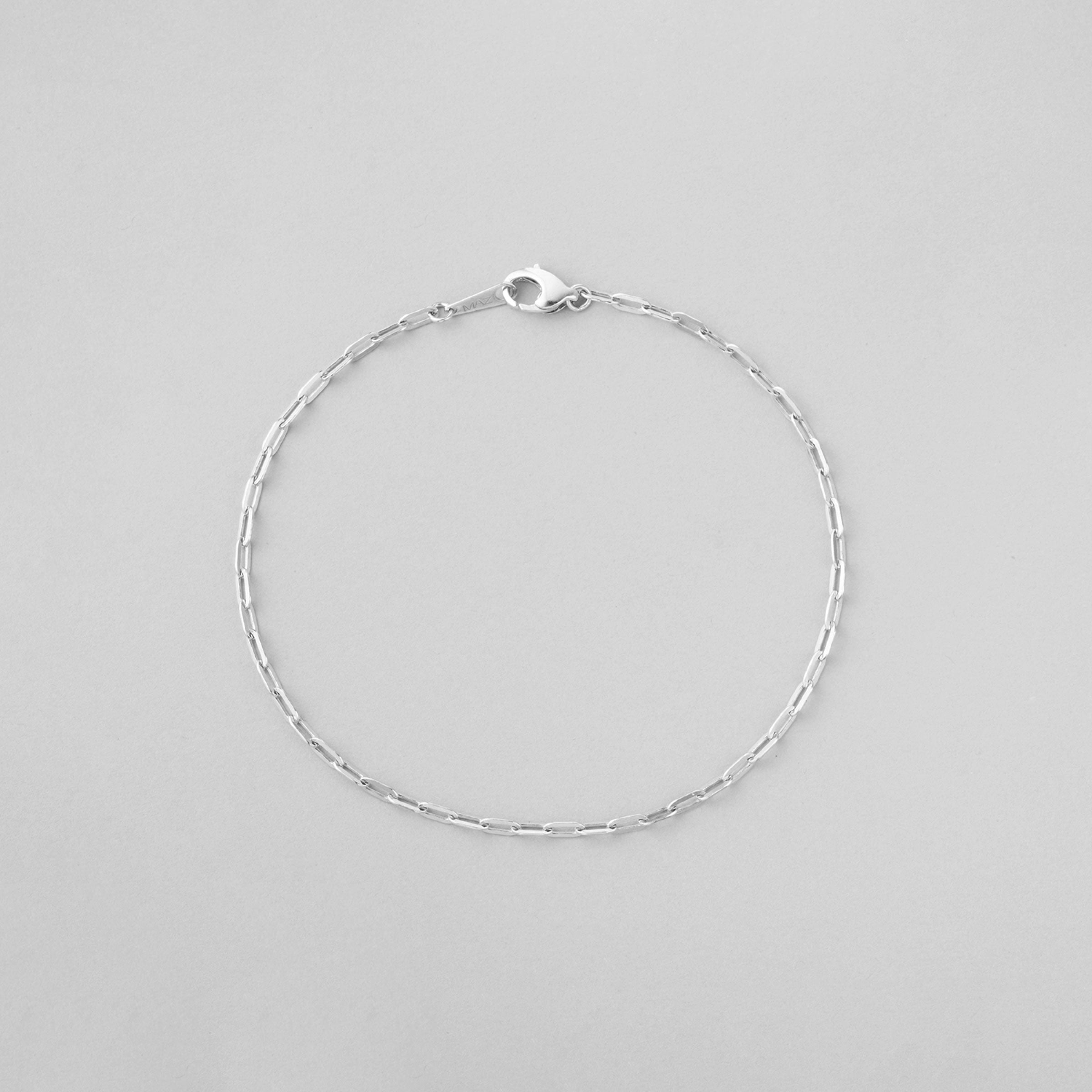 シルバー ベーシック スクエア チェーン ブレスレット / SILVER BASIC SQUARE CHAIN BRACELET