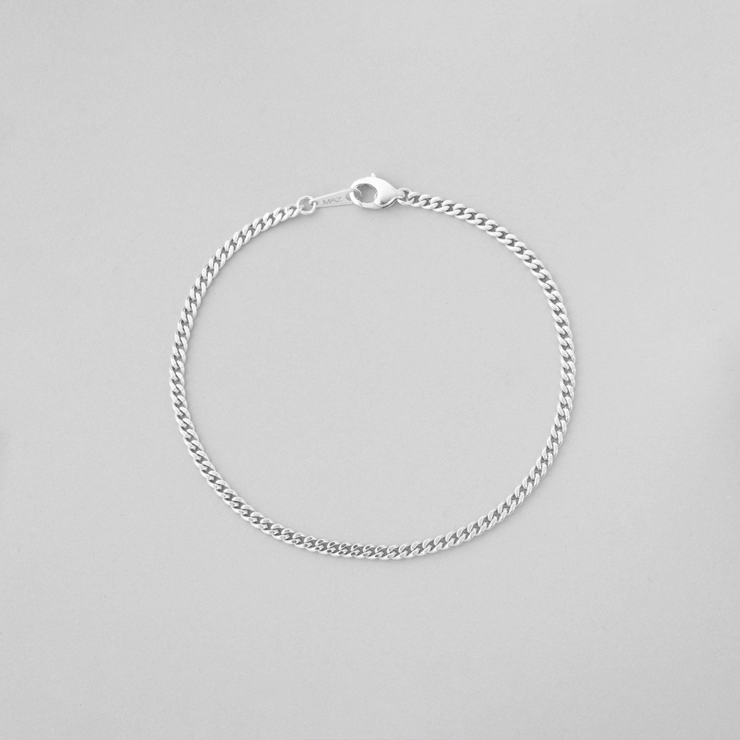 シルバー ベーシック カーブ チェーン ブレスレット / SILVER BASIC CURVED CHAIN BRACELET