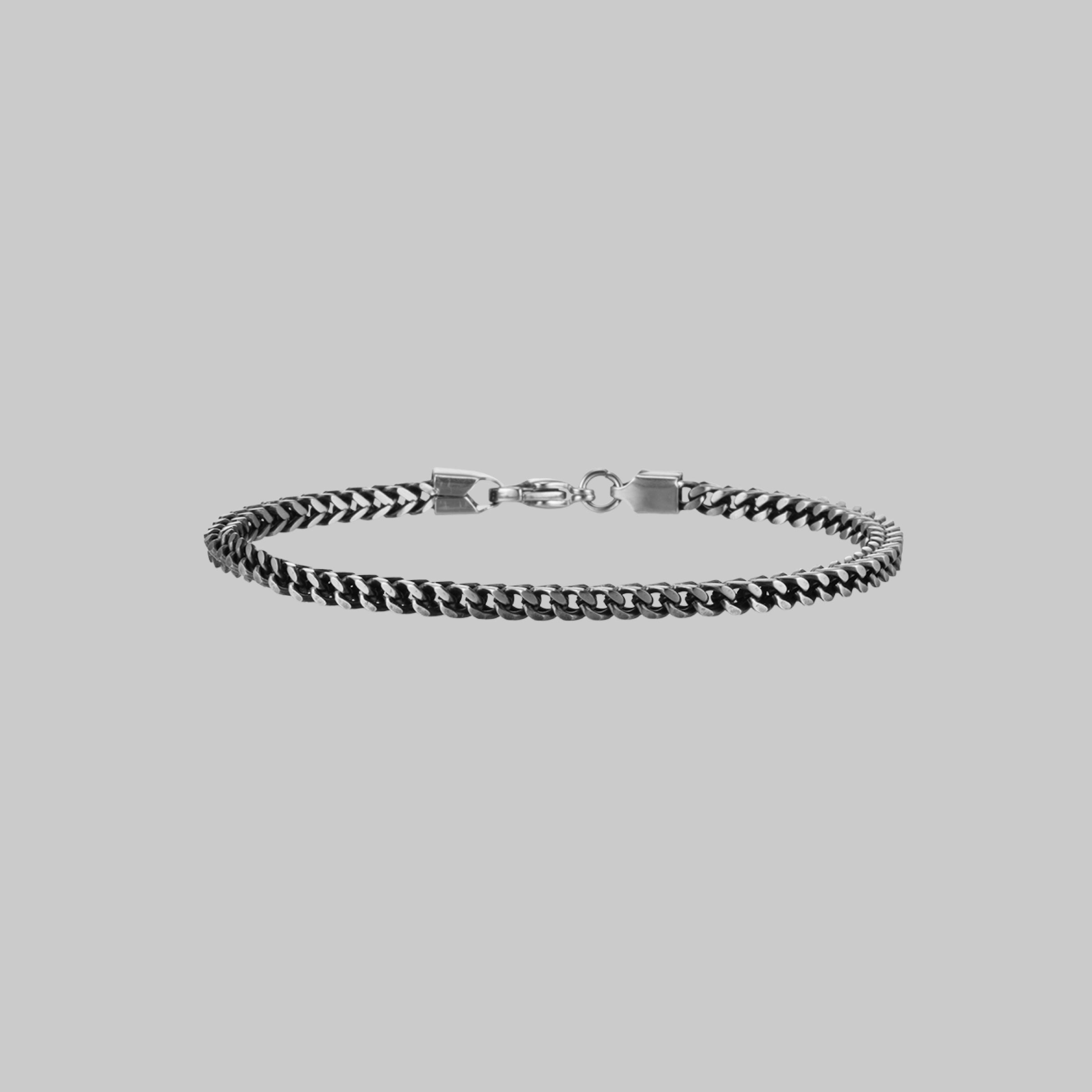 サージカル ブラック ロープ チェーン ブレスレット / SURGICAL STEEL BLACK ROPE CHAIN BRACELET