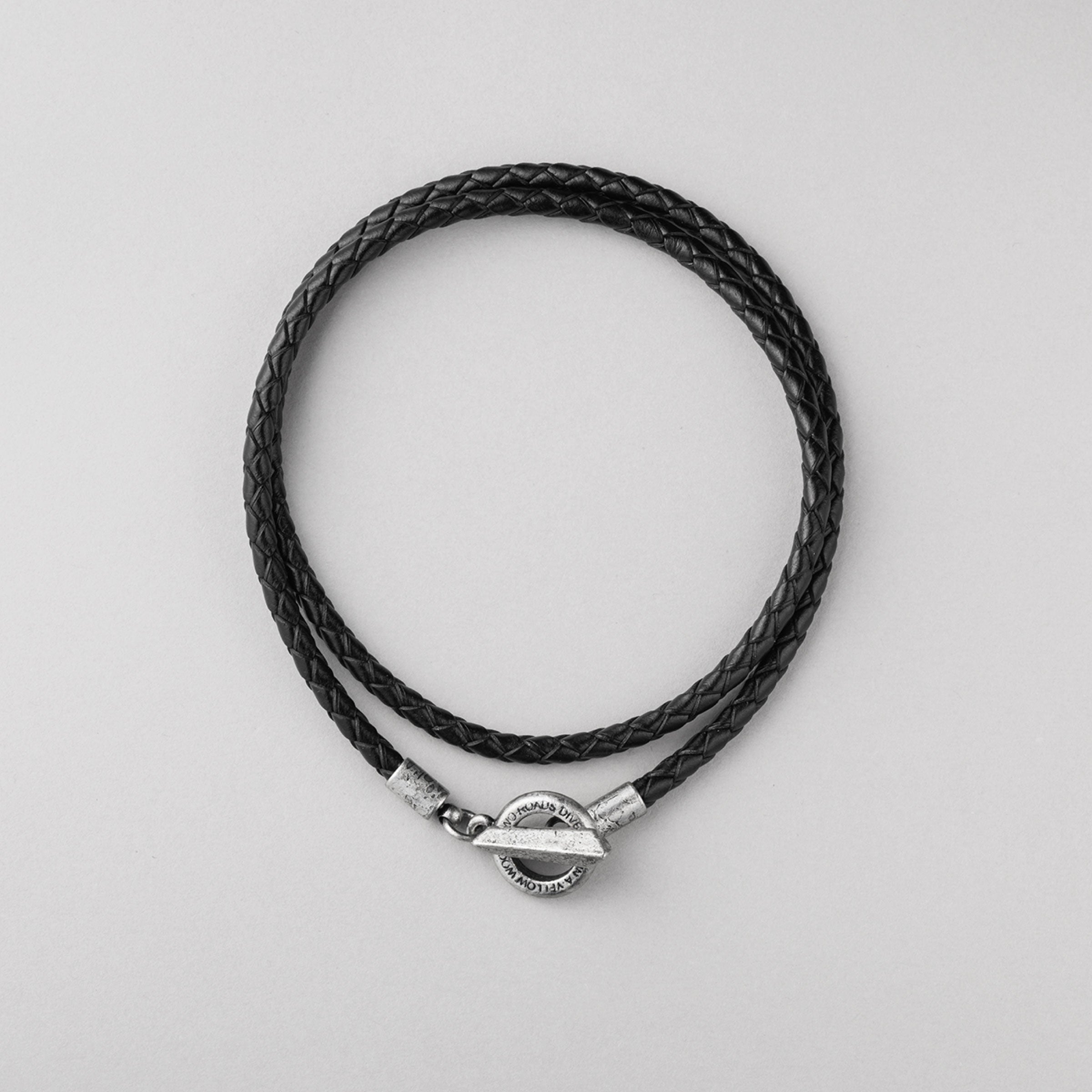 アンティーク トグル レザー 2ライン ブレスレット / ANTIQUE TOGGLE LEATHER TWO LINES BRACELET