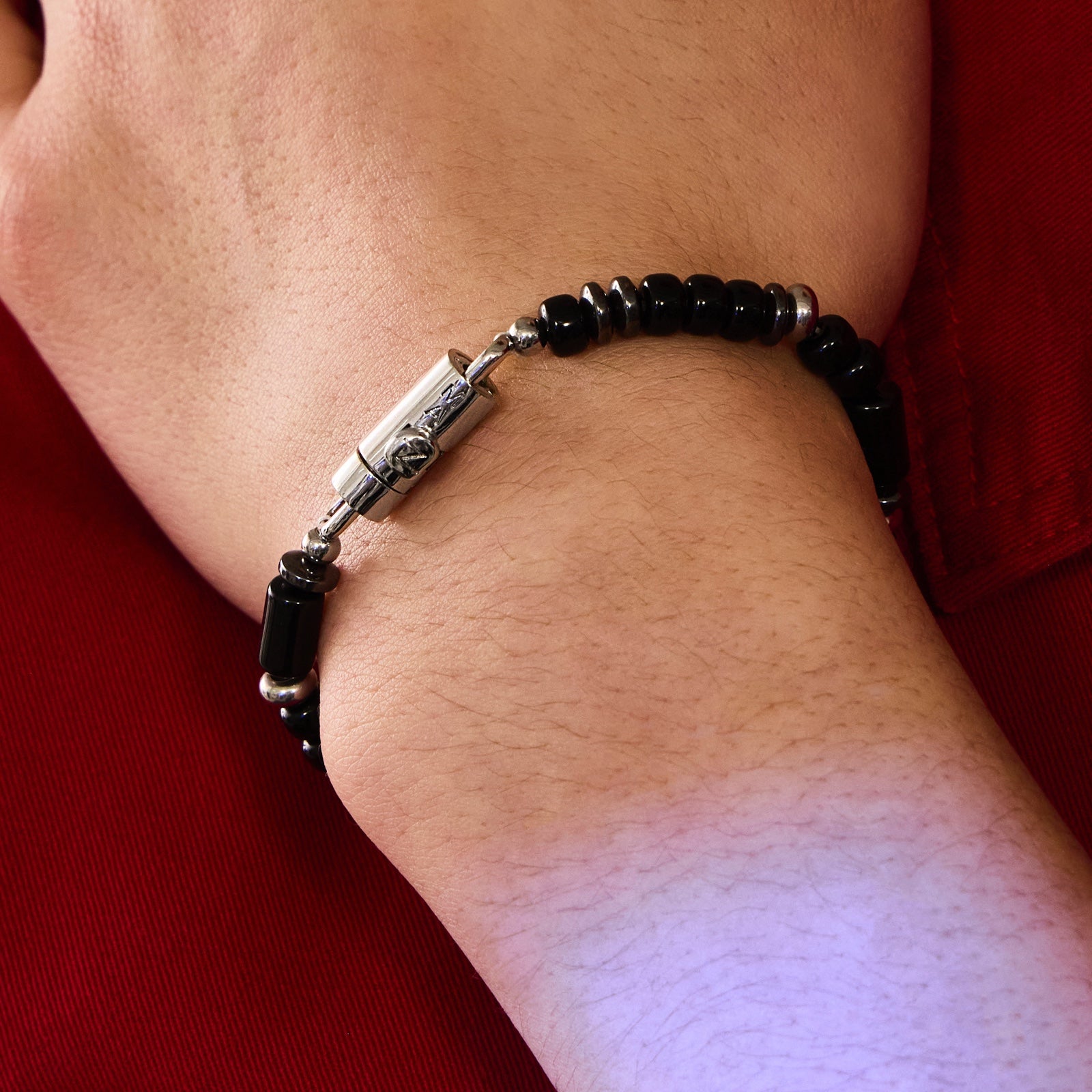 マグネット オニキス ミックス ビーズ ブレスレット / MAGNET ONIX MIX BEADS BRACELET 17cm