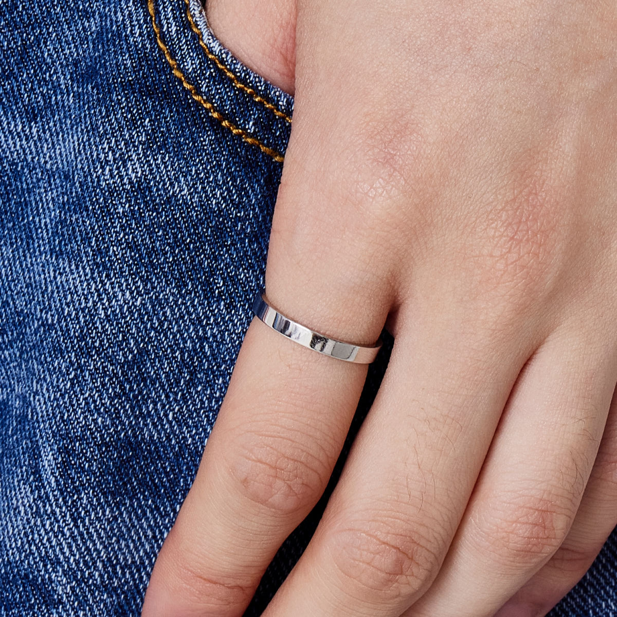 Silver Flat Basic Ring 3mm