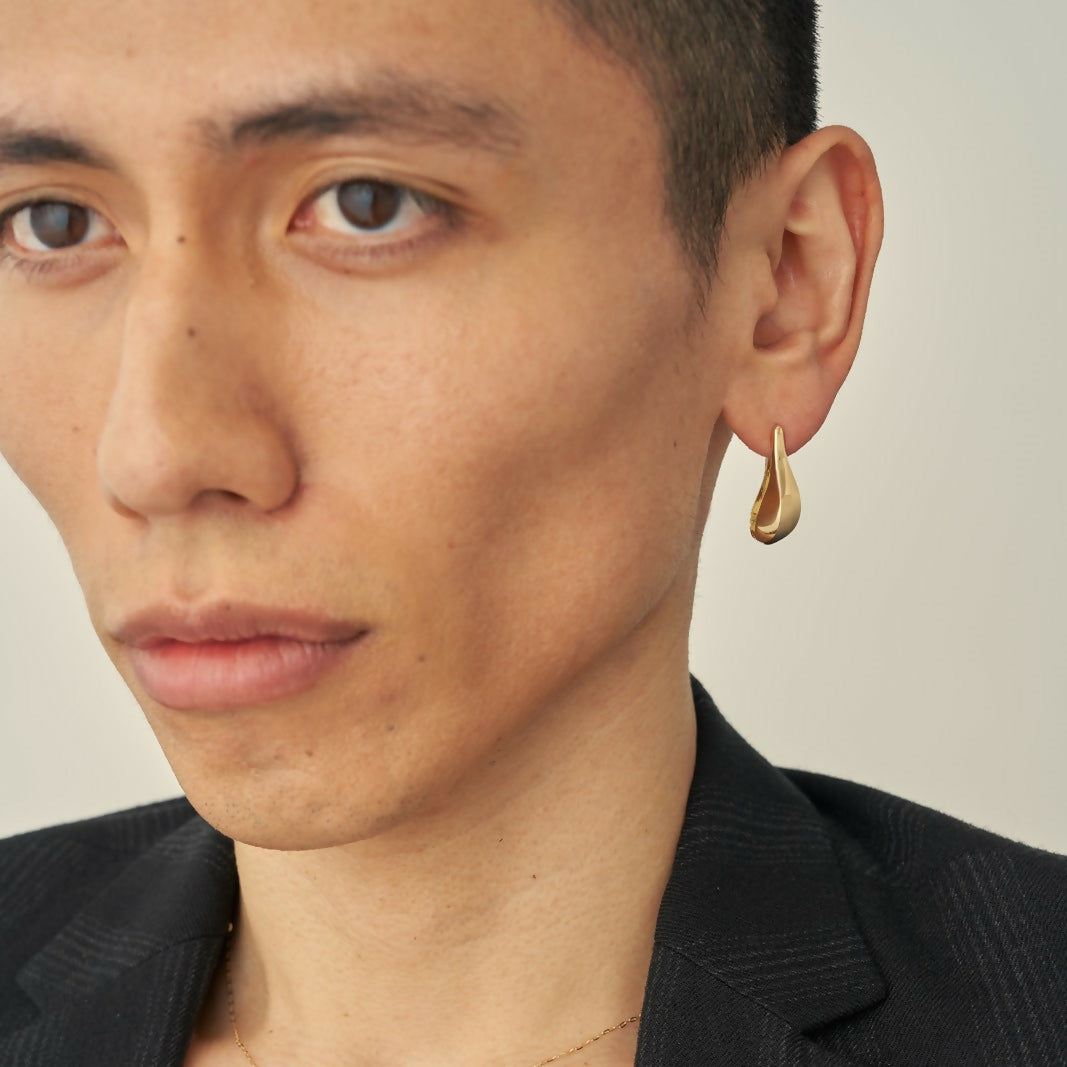 K18 ゆらぎ シルク ピアス:ラージ / 18K yuragi silk pierced earrings - large