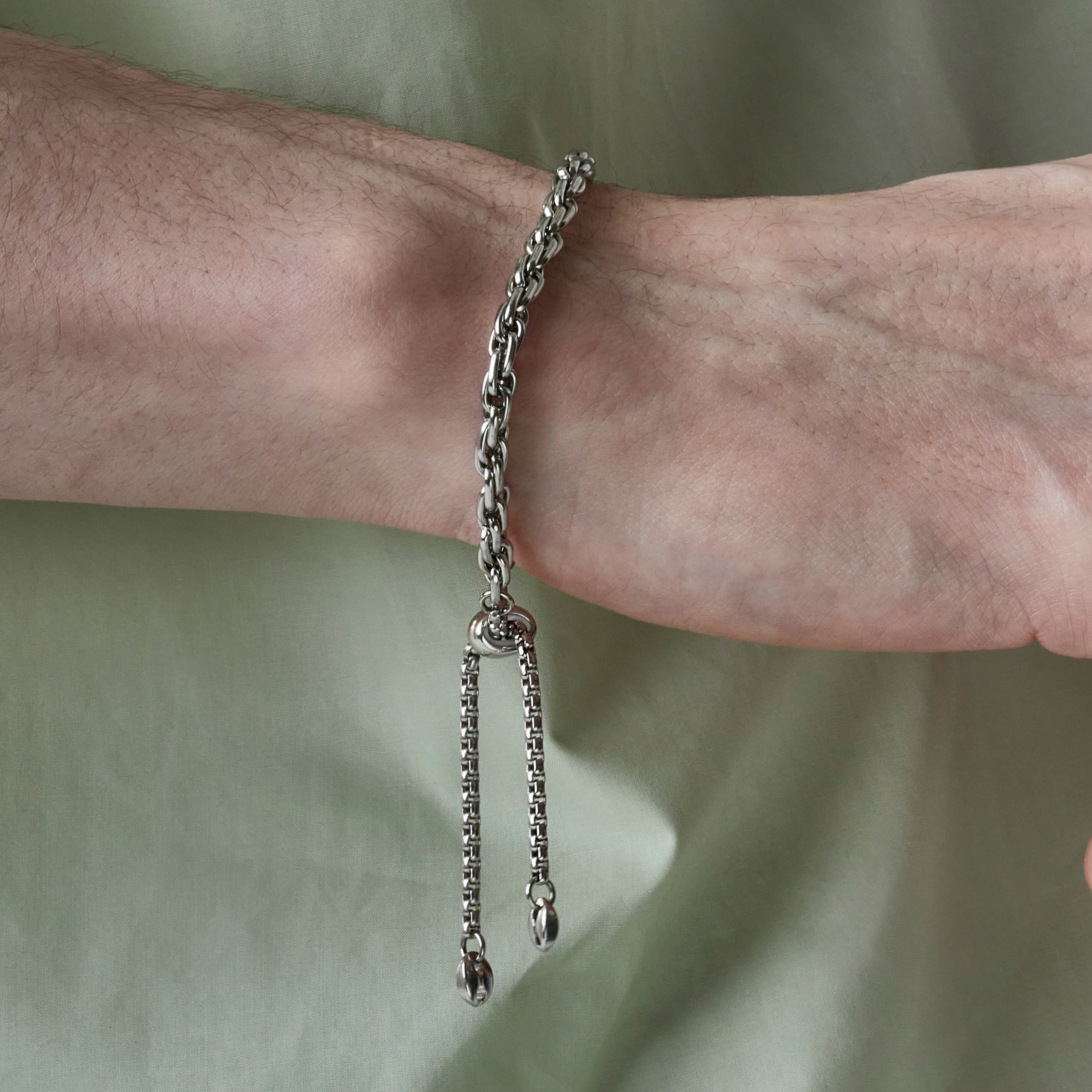 【カン・ダニエル'S PICK】サージカル ロープ チェーン スライドボール ブレスレット / SURGICAL STEEL ROPE CHAIN SLIDE BALL BRACELET