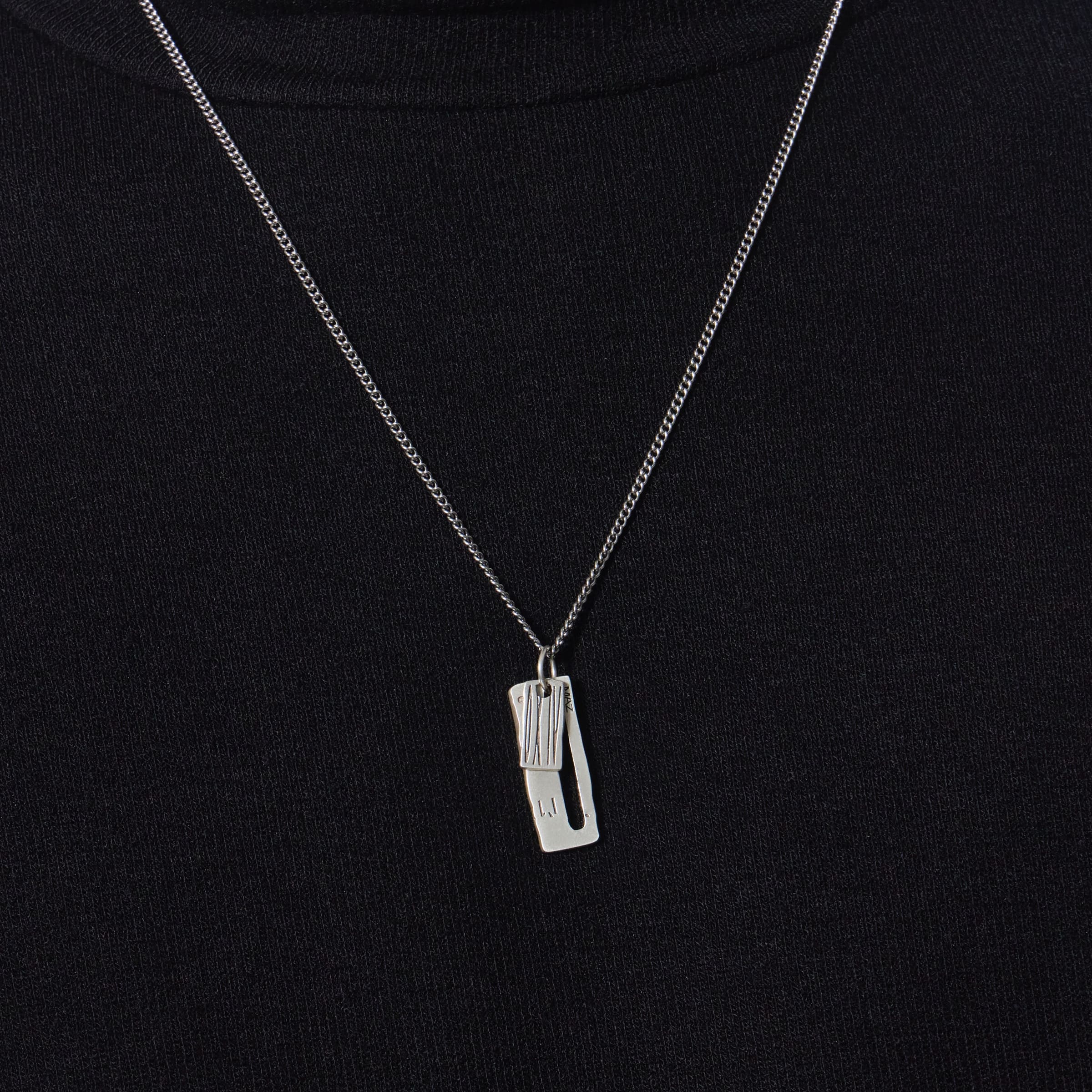 シルバー ダブル タグ 2WAY ネックレス / SILVER DOUBLE TAGS TWO WAY NECKLACE