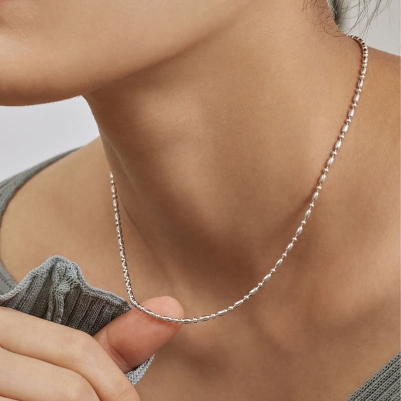 【11/9-11/20 50% クーポン】 シルバー オーバル チェーン ネックレス / Silver Oval Chain Necklace