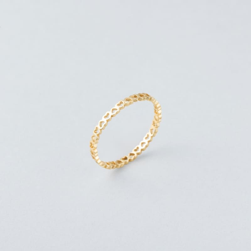 シルバーハートリンク 細い リング / Silver Heart Link Thin Ring