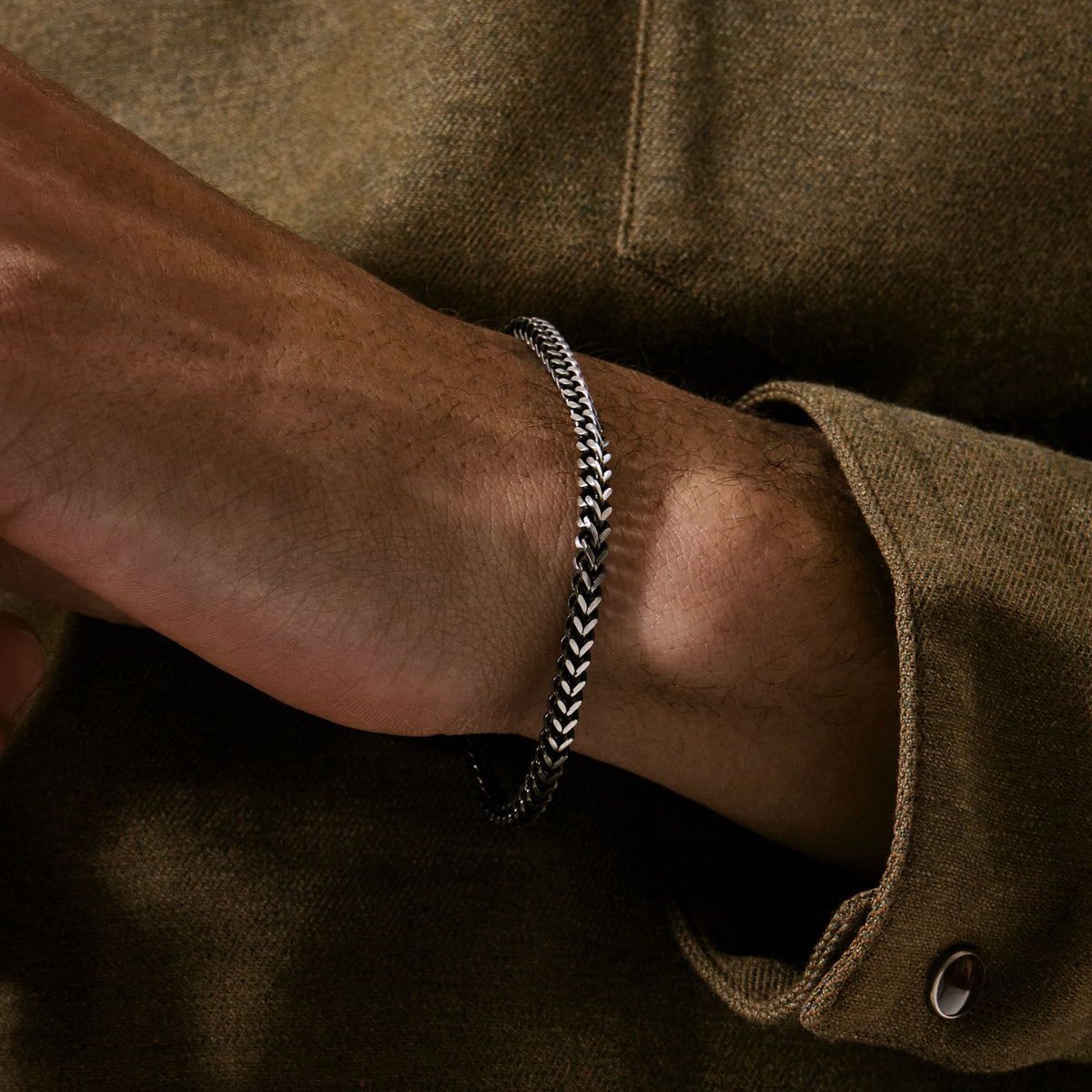 サージカル ブラック ロープ チェーン ブレスレット / SURGICAL STEEL BLACK ROPE CHAIN BRACELET