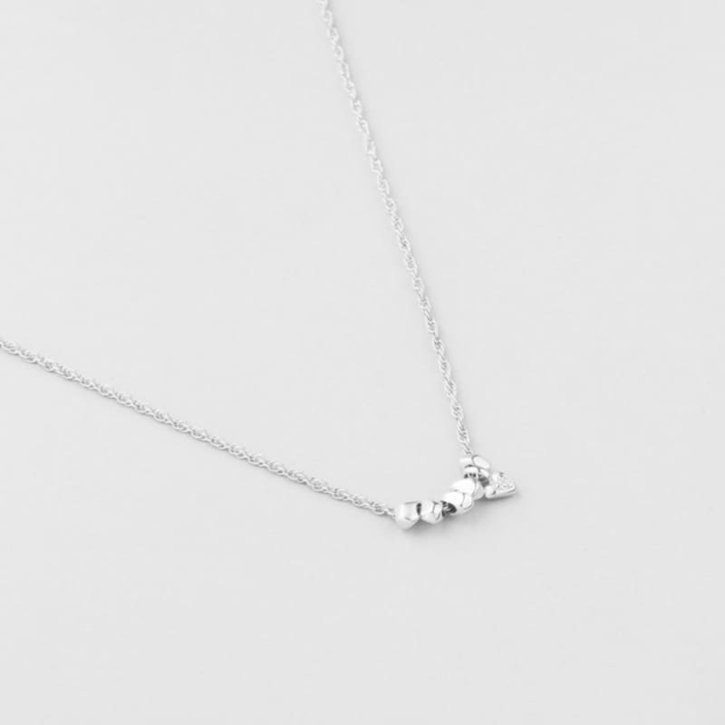 シルバー ラフ ハート ボール ネックレス / Silver Rough Heart Ball Necklace