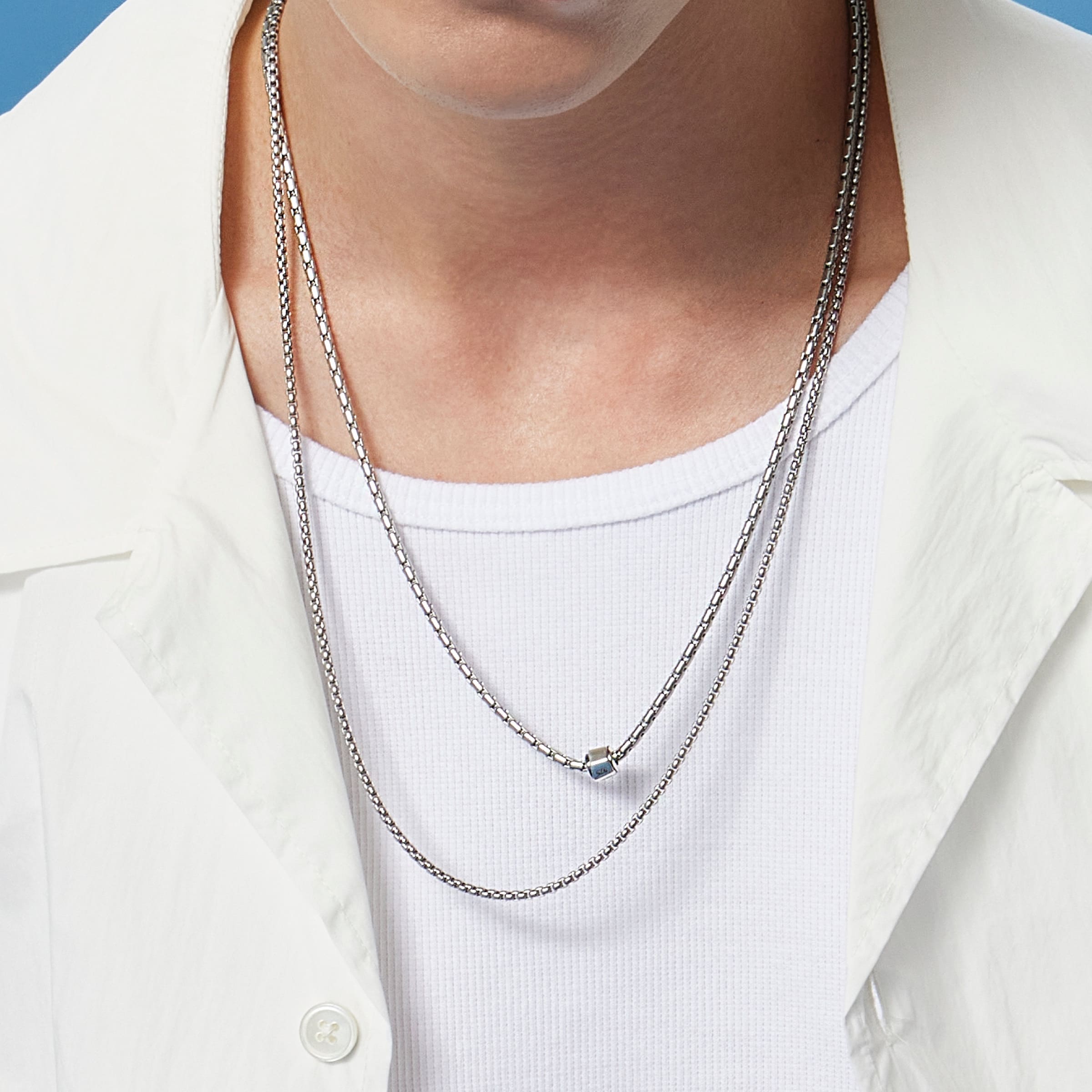 シルバー ヘキサゴン ナット チェーン ネックレス / SILVER HEXAGON NUT CHAIN NECKLACE