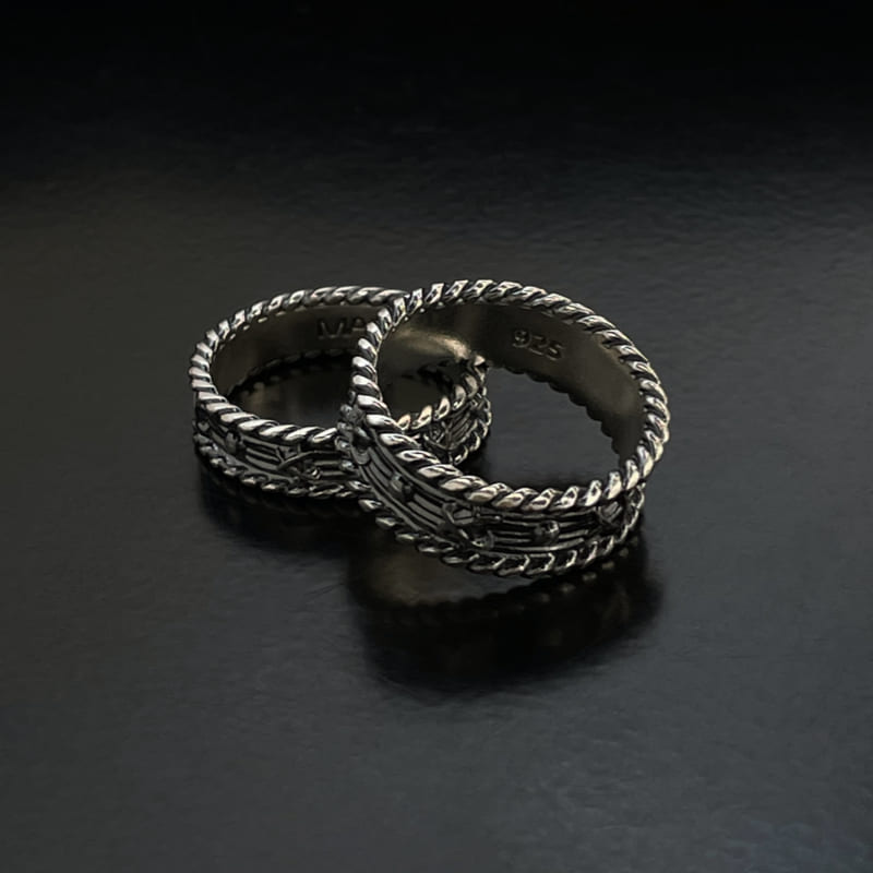 シルバー プラネット パターン リング - スモール / SILVER PLANET PATTERN RING - SMALL