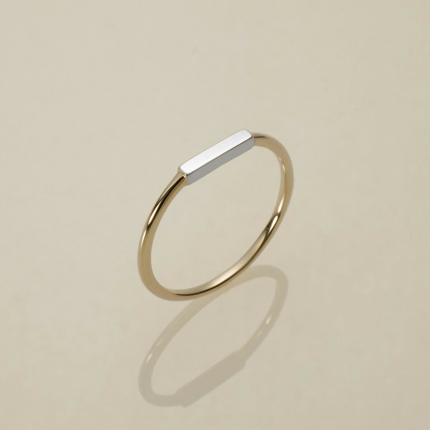 K10 レクタングル スキンリング:コンビカラー / 10K rectangle skin ring - combi