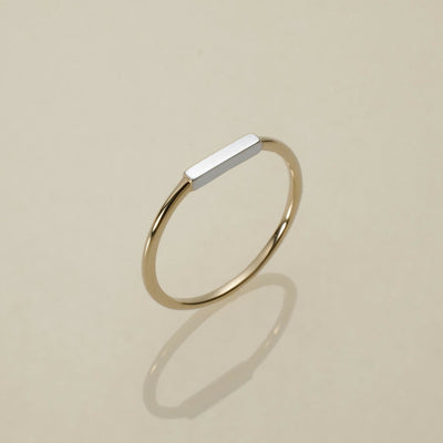 K10 Rectangle Skin Ring: Combi-Color / 10K rectangle skin ring - combi