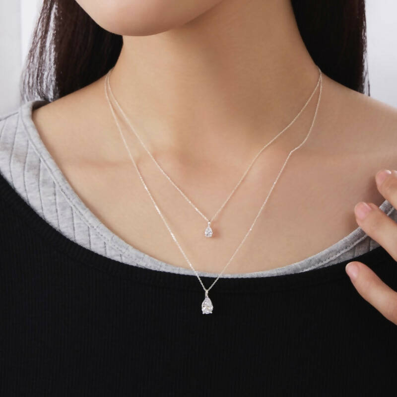 シルバー ペア カット ネックレス / Silver Pear Cut Necklace