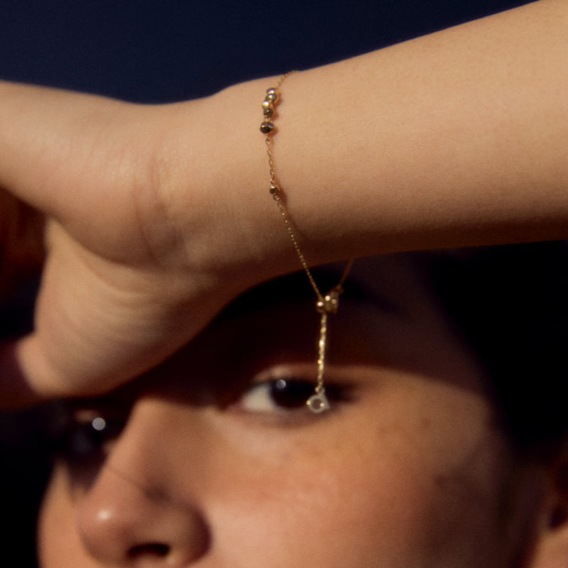 K14 スライド ボール ナチュラル ストーン ブレスレット / 14K Slide Ball Natural Stone Bracelet