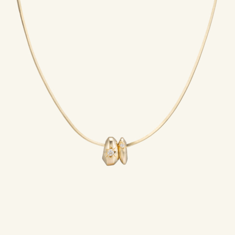 K14 モダン ペブル チェーン ネックレス / 14K Modern Pebble Chain Necklace