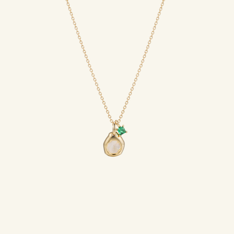 K14 ナチュラル グリーン ポイント 螺鈿 ネックレス / 14K Natural Green Point Nacre Necklace |  アモンズ – amondz