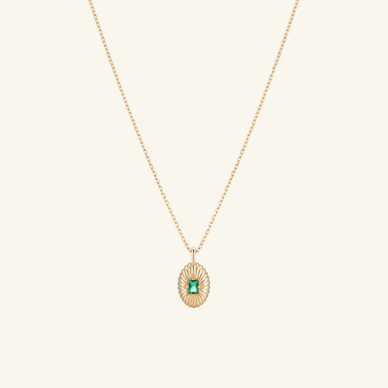 K14 グリーン オーバル シャイン ネックレス / 14K Green Oval Shine Necklace