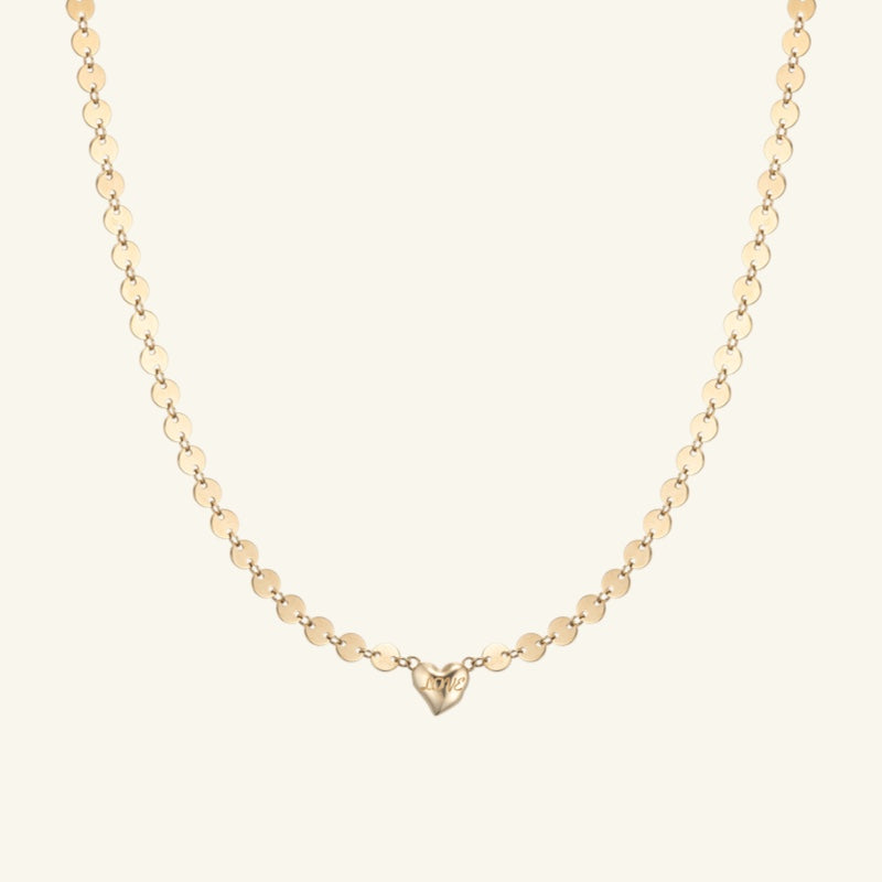 K14 ボールド スパンコール ハート ネックレス / 14K Bold Spangles Heart Necklace | アモンズ – amondz