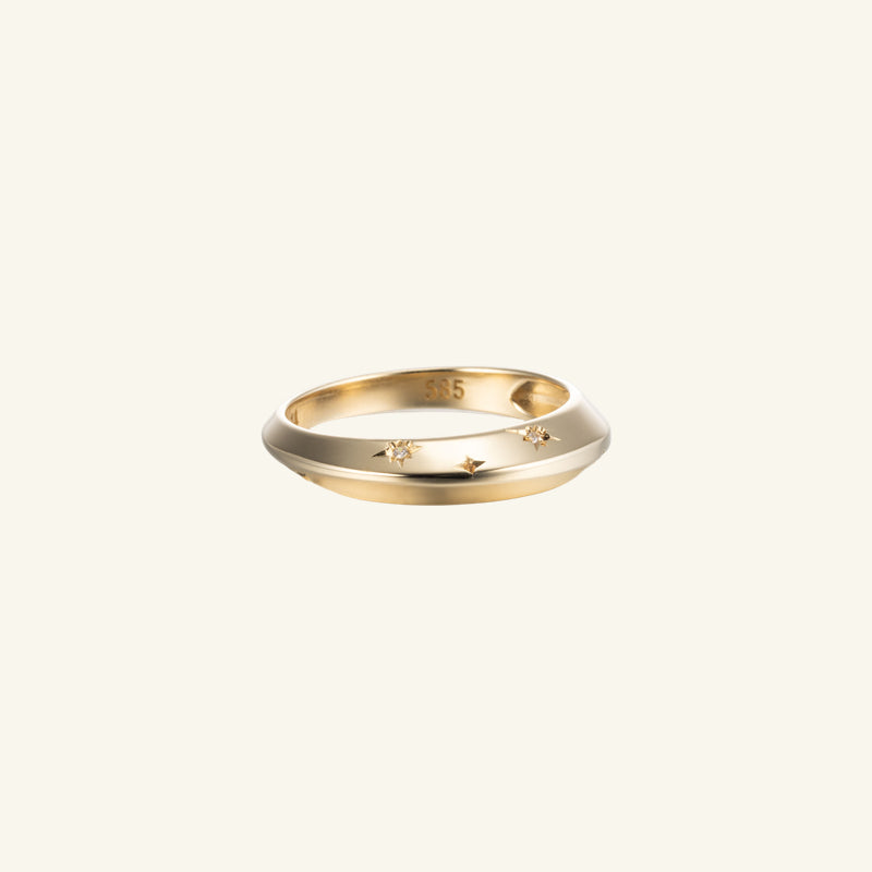 K14 モダン スター エッジ リング / 14K Modern Star Edge Ring