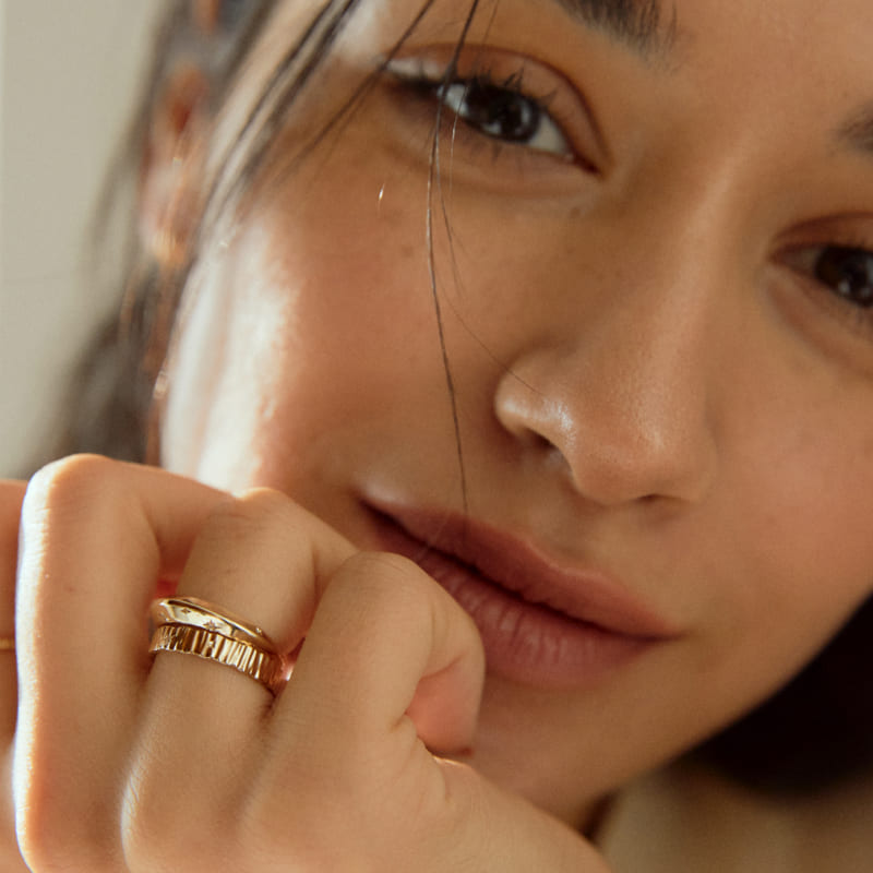 K14 モダン スター エッジ リング / 14K Modern Star Edge Ring