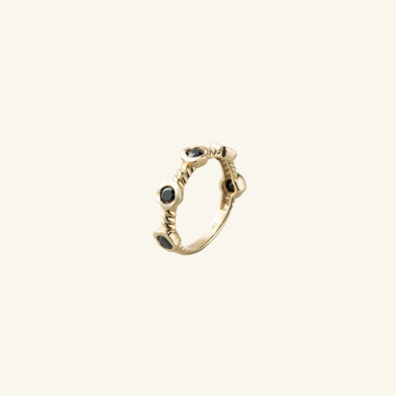 K14 ブラック ボリューム コイル リング / 14K Black Volume Coil Ring