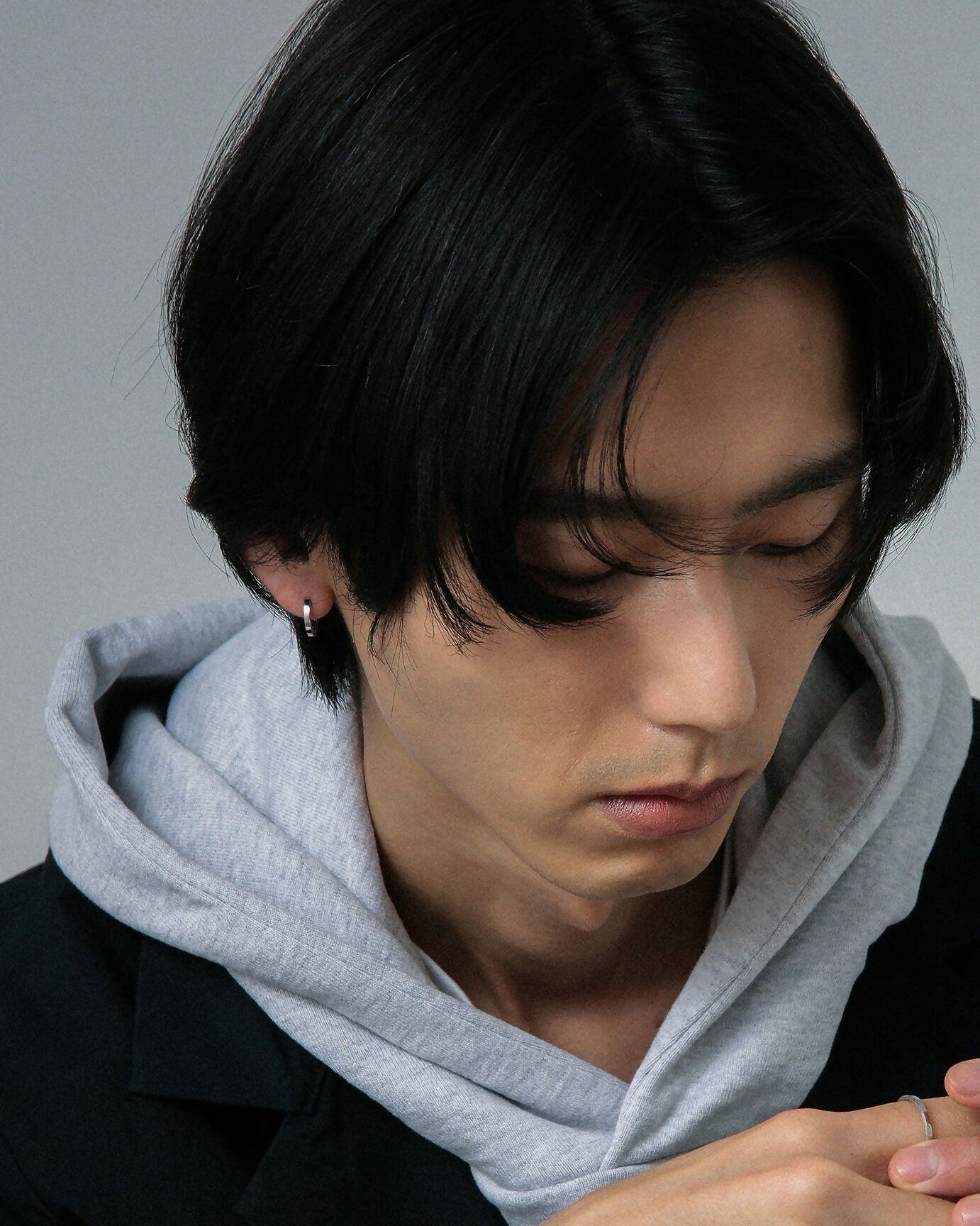 K10 フラット フープピアス:ミディアム / 10K flat hoop pierced earring - medium