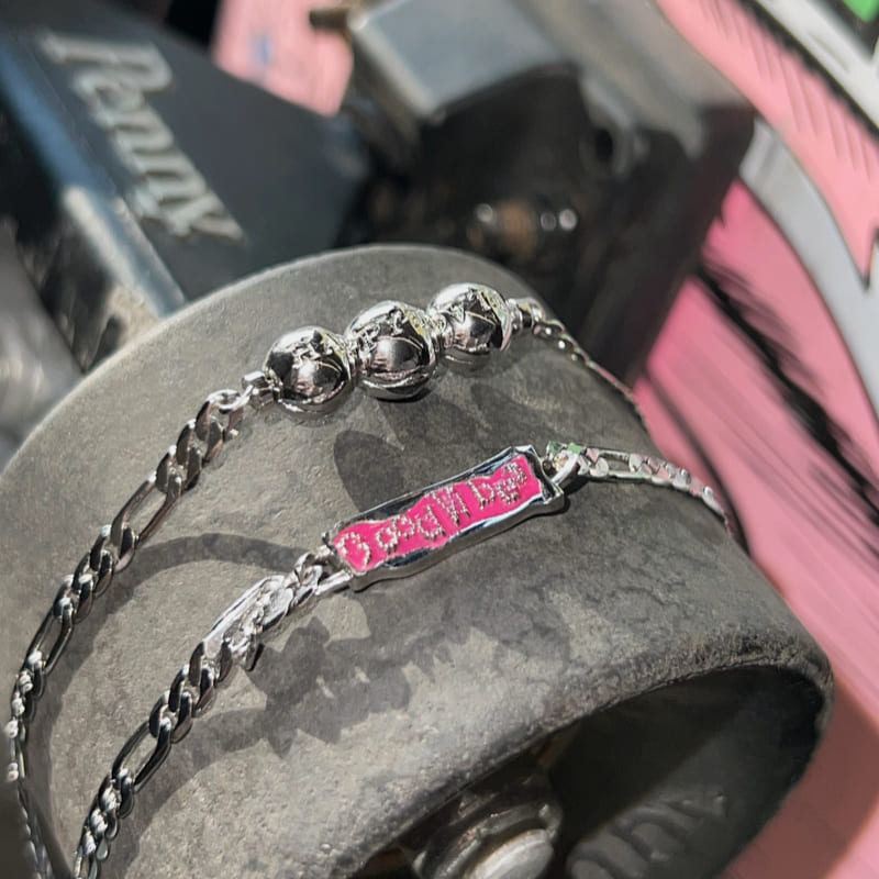 HAPPY PLACE ピンク グッド バイブ ネックレス / HAPPY PLACE PINK GOOD VIBES NECKLACE