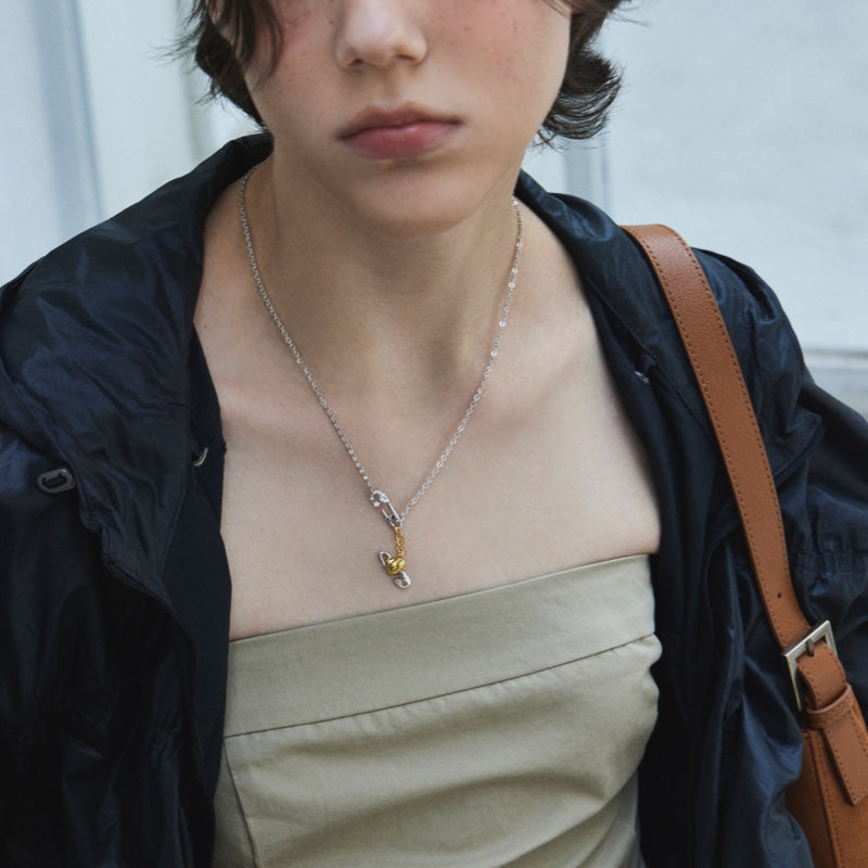 he:art V2 ダブル セーフタイピン コンビ ネックレス / he:art V2 DOUBLE SAFE PIN COMBI NECKLACE