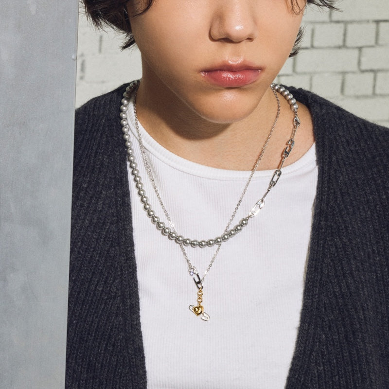 he:art V2 ダブル セーフタイピン コンビ ネックレス / he:art V2 DOUBLE SAFE PIN COMBI NECKLACE