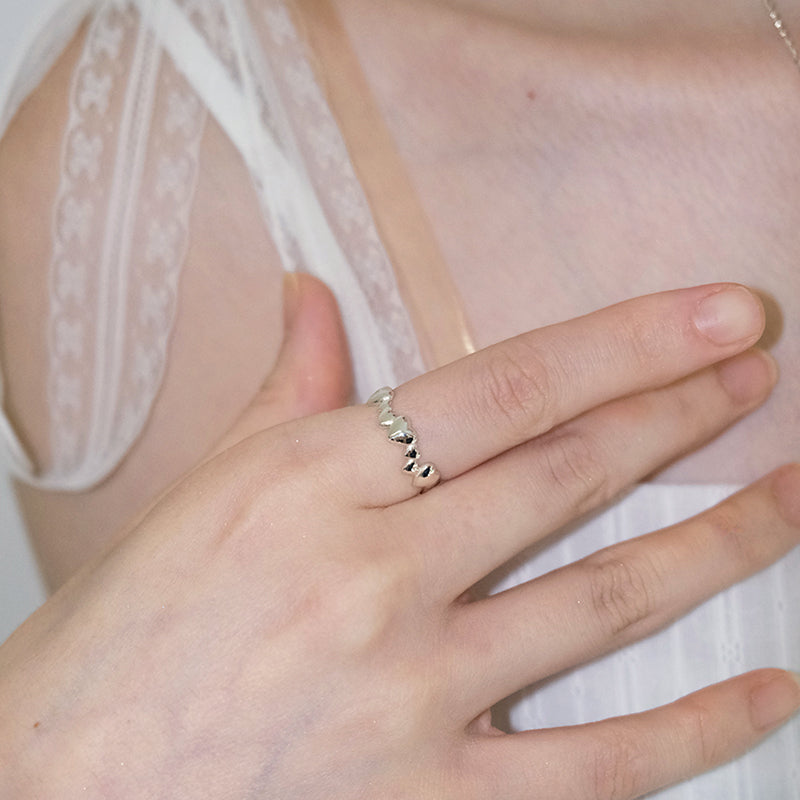 bubble heart ring