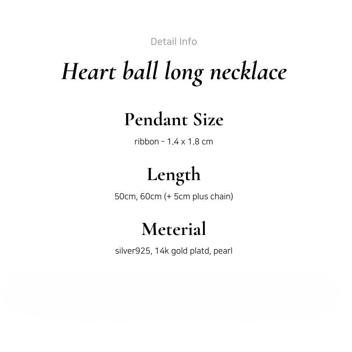 Heart ball long necklace