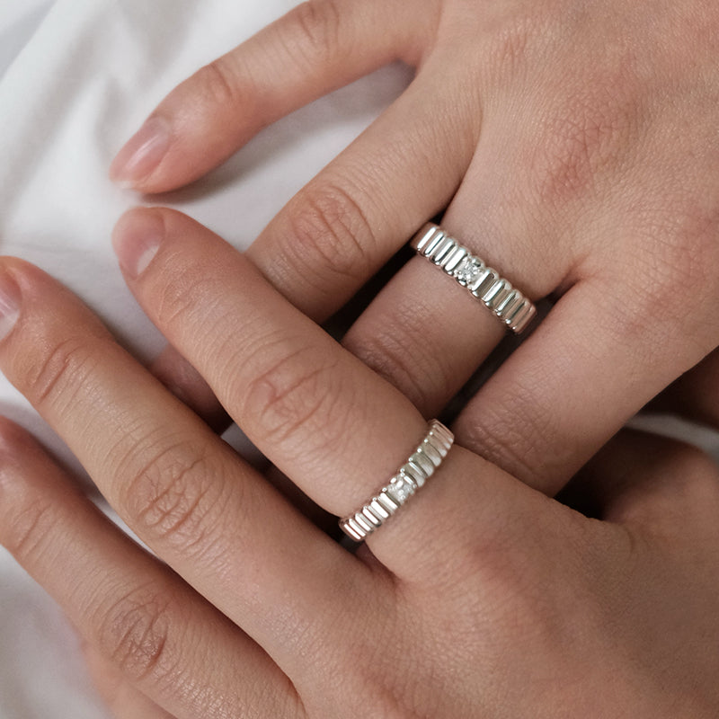 Snow white puff sleeves ring(L)