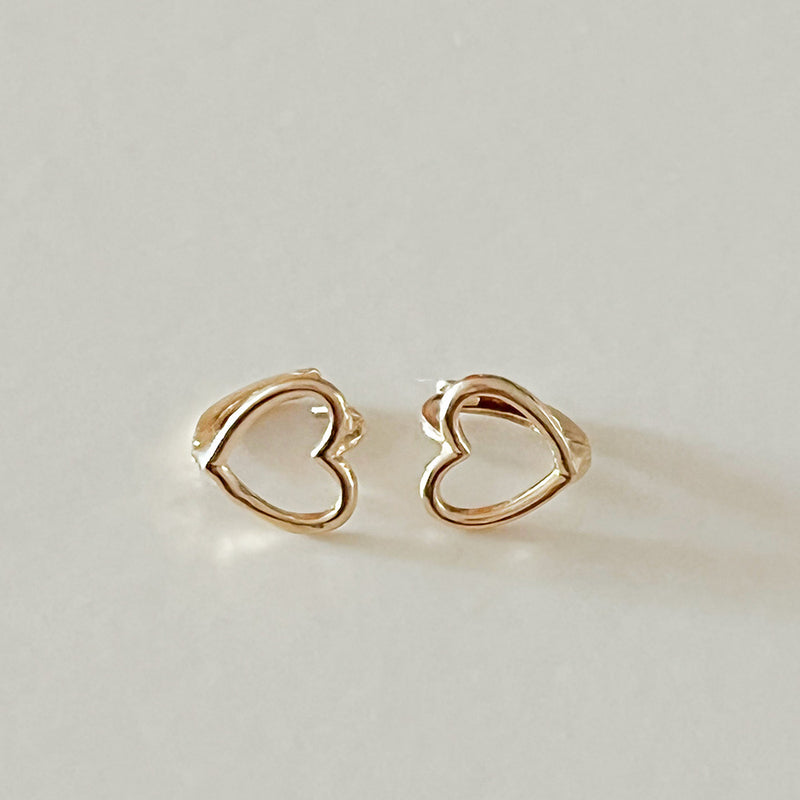 K14 Heart One Touch Earrings