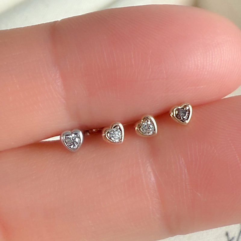 K14 Heart Cognac Dia Piercing