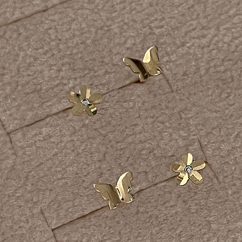 14k gold butterfly earrings