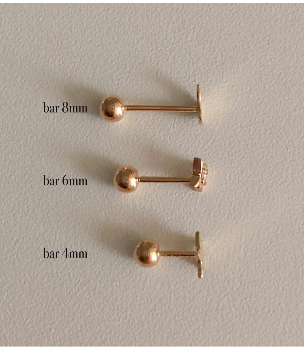 14k 18k half moon piercing