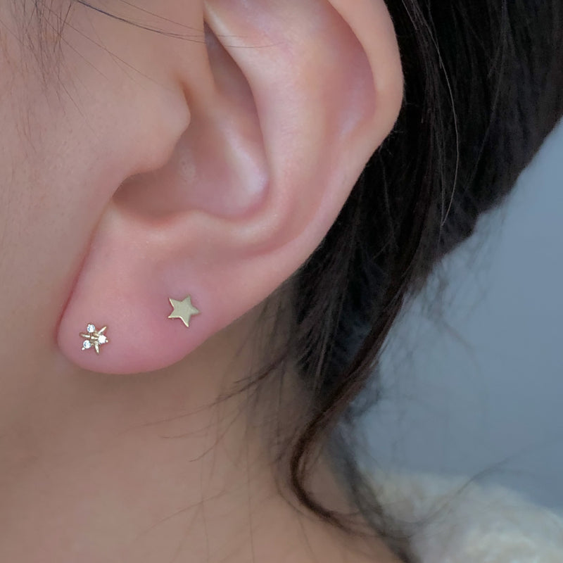 14k 18k mini star piercing