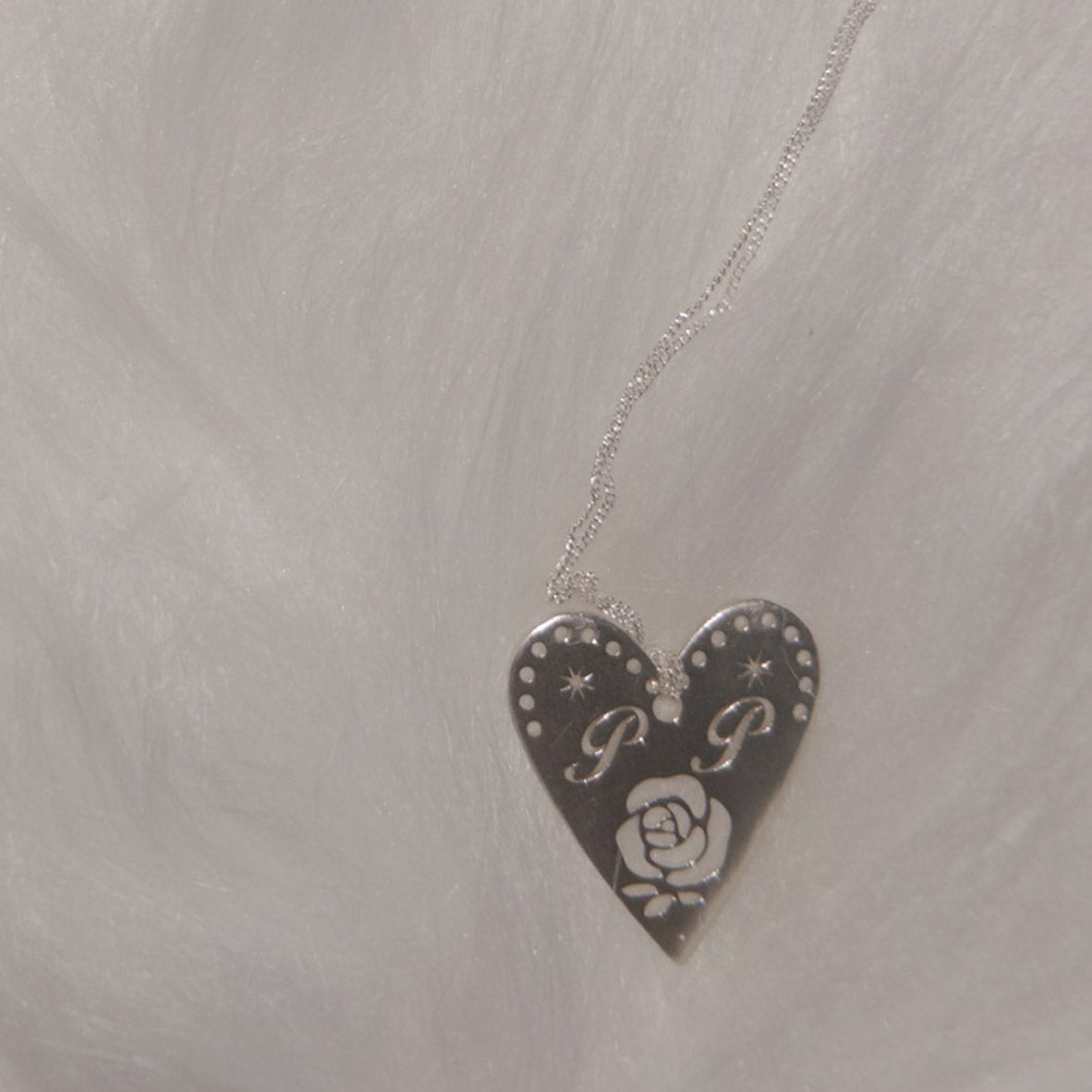Garden Rose Heart Pendant Necklace