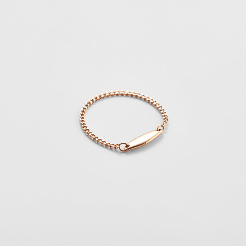 K14 ローズ ゴールド サーフボード チェーン リング / 14K Rose Gold Surfboard Chain Ring