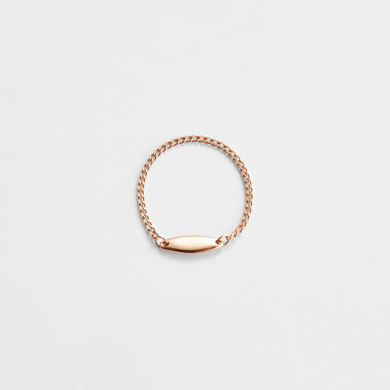 K14 ローズ ゴールド サーフボード チェーン リング / 14K Rose Gold Surfboard Chain Ring
