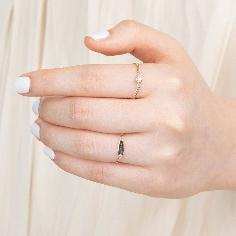 K14 ローズ ゴールド サーフボード チェーン リング / 14K Rose Gold Surfboard Chain Ring
