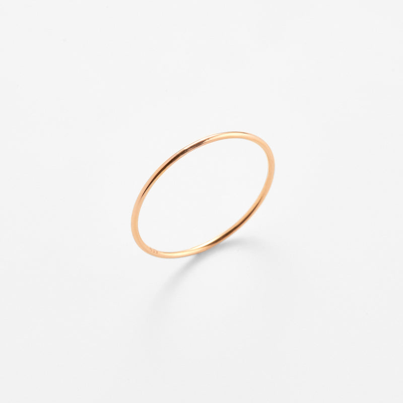 K14 ローズ ゴールド ベーシック レイヤード プレーン 細い リング / 14K Rose Gold Basic Layered Plain Thin Ring
