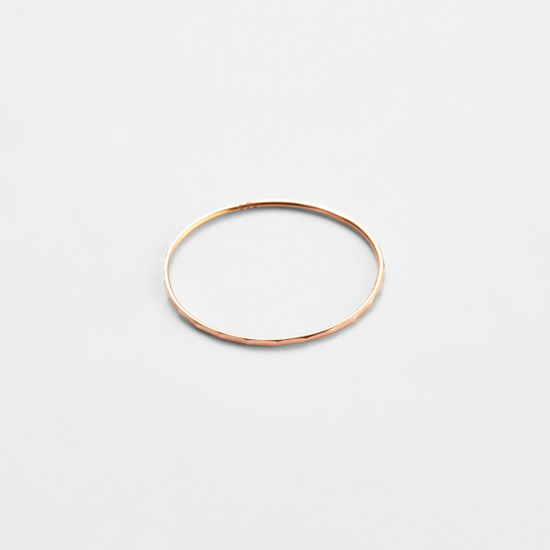 K14 ローズ ゴールド ベーシック レイヤード モダン カット 細い リング / 14K Rose Gold Basic Layered Modern Cutting Thin Ring