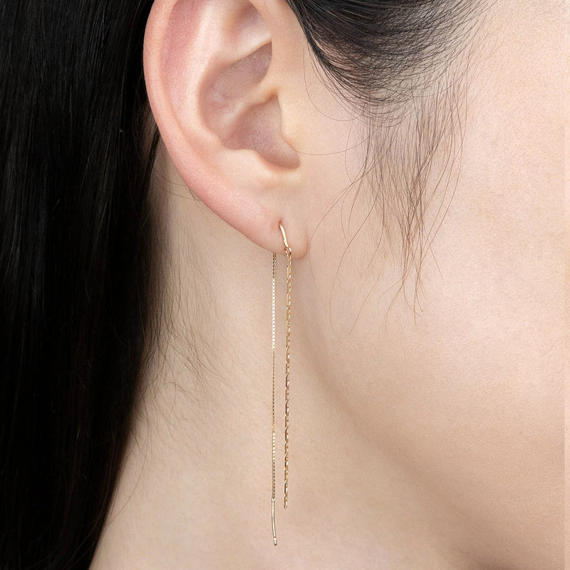 K14 イエロー ゴールド ロープ ラダー ピアス / 14K Yellow Gold Rope Ladder Earrings