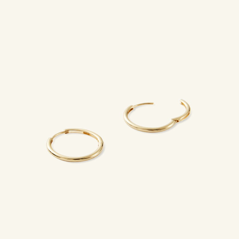 K14 ベーシック シンプル フープ ピアス / 14K Basic Simple Hoop Earrings