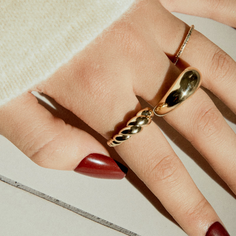K14 クロワッサン ボリューム リング / 14K Croissant Volume Ring