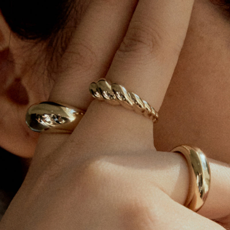 K14 クロワッサン ボリューム リング / 14K Croissant Volume Ring